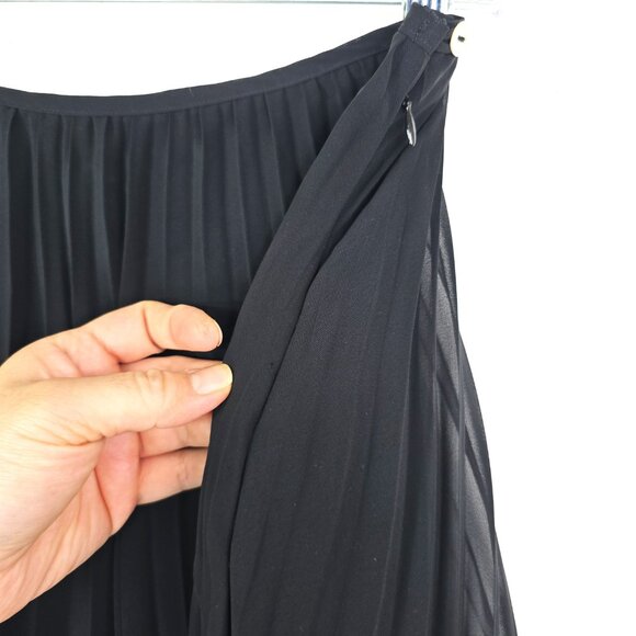 Vintage 80s 90s Impressions Millenial Edt. Black PLeated Accordion Maxi Skirt - Picture 5 of 11